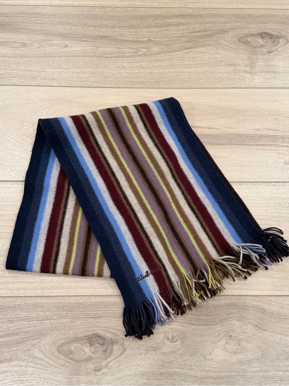 Paul Smith Signature Multi-Stripe Wool Scarf Made In Germany